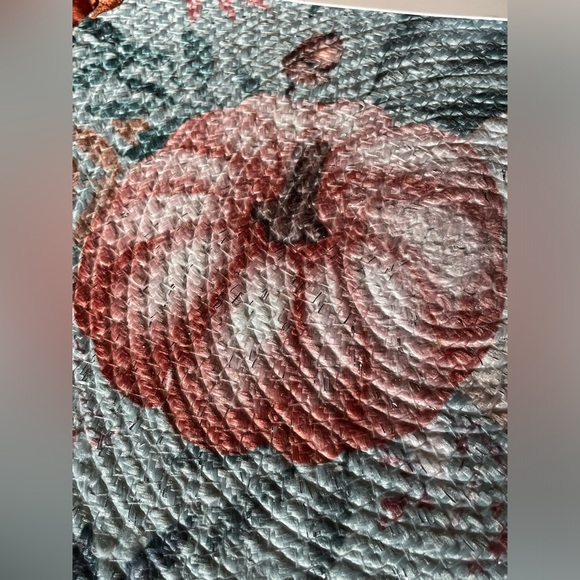 RACHEL ZOE NWT Fall Autumn Thanksgiving Pumpkin Set Of 4 15” Round Placemats - Picture 4 of 11